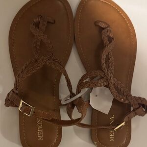 Merona Tan Braided Strap Sandals